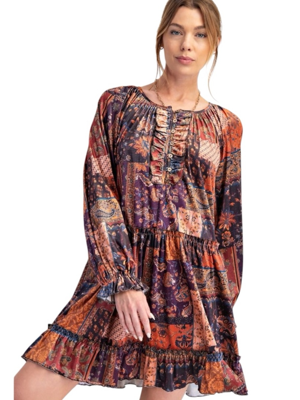 164:  EASEL NWT DRESS BROWN PUMPKIN (H36)